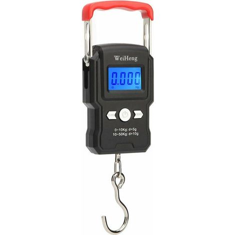 Bilancia a gancio, doppia precisione, retroilluminazione LCD, 50 kg / 5 g (1/5)