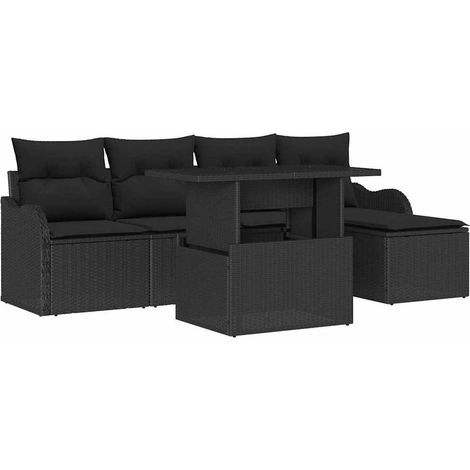 Maison Exclusive - Sitzgruppe für den Outdoor mit Kissen 6 pcs Sc