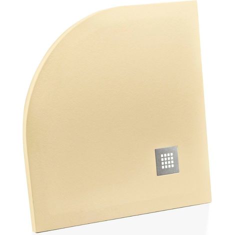 Piatto doccia mineral marmo resina curvo antiscivolo h3,5 cm misure l90 x p90 x h3,5 cm - tinta sabbia - confezione 1 (1/2)