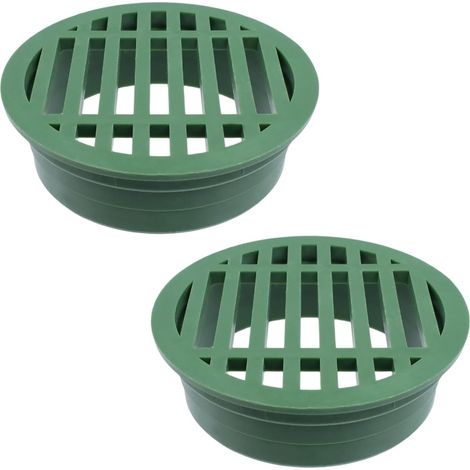 Ensemble de 2 grilles d'évacuation rondes de 10 cm (4 pouces), en plastique (1/5)