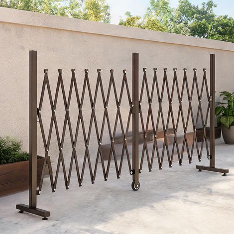Clôture de jardin dunkelbraun en aluminium fer 405 x 31 x 103 cm (1/5)