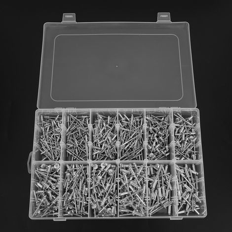 Kit de 660 rivets aveugles à tête ronde en alliage d'aluminium M3.2/M4.0/M4.8 (1/5)