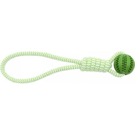 Jouet pour chien, nœud en corde de caoutchouc verte, 38 cm de long, 6 cm de diamètre, 1 pièce, à mâcher et à mordiller. (1/5)