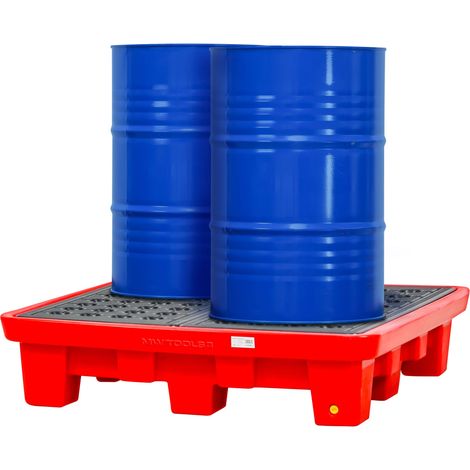 Bac de rétention en PE 1300x1300x300mm - avec grille - cap. 240lt MW Tools OPB4200 (1/5)