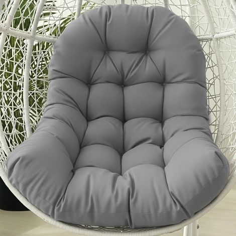 Cojín para silla colgante de exterior de 119 x 89 x 15 cm, tejido impermeable y resistente a los rayos UV, relleno elástico de algodón, ideal para sillas tipo huevo, hamacas y columpios de jardín. (1/5)