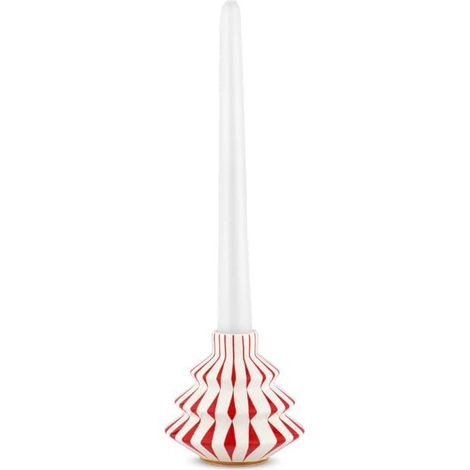 Alessi Delight Candeliere in Porcellana Decorata a Mano Nika Zupanc NZ07 9 cm Bianco e Rosso (1/4)