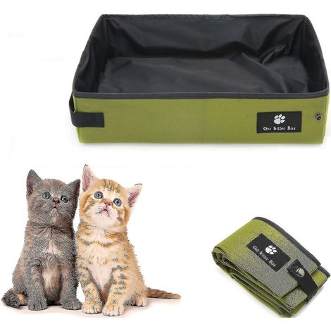 CREA Foldable Cat Bed Litter Box Cat Toilet Collapsible Waterproof Sandbox Pan Litter Tray Toilet Travel Bed-niubi (1/3)