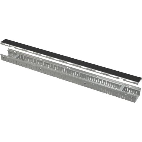 Caniveau de drainage de 100 mm réglable + grille pour carrelage, en acier galvanisé (1/2)