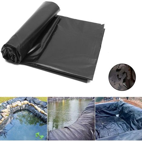 2x3 Meter Teichfolie, individuell anpassbar, aus hochdichtem Polyethylen, UV- und witterungsbeständig, für Schwimmbäder und Gartenteiche, Schwarz (1/5)