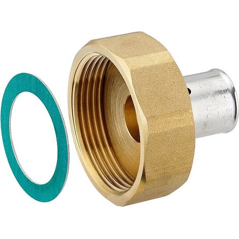 Press-Verschraubung mit Überwurfmutter 1 1/2'' IG - flachdichtend - für Alu-Verbundrohr 20 x 2,0 mm (1/2)