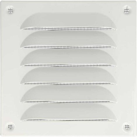 Grille d'intempéries aluminium blanc 200 x 200 mm