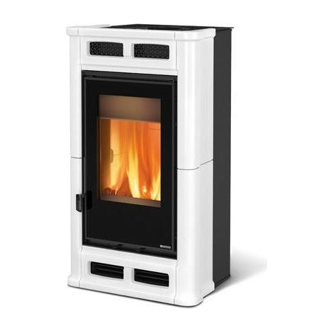 STUFA A LEGNA NORDICA FLO  BIANCO INFINITY VENTILATA (1/4)