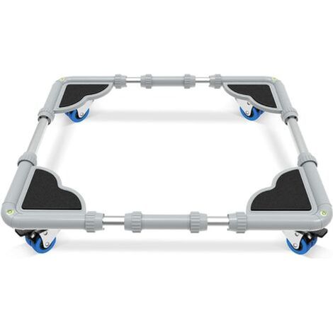 Chariot télescopique pour meubles avec 8 roulettes verrouillables pivotantes, support réglable pour machine à laver et réfrigérateur, déplacement aisé sur roues multidirectionnelles, 360°, robuste et (1/3)