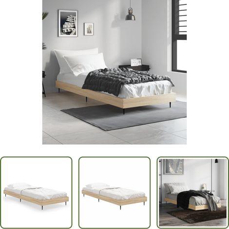 Lit chêne - Cadre de lit sans matelas chêne sonoma 75x190 cm (1/5)