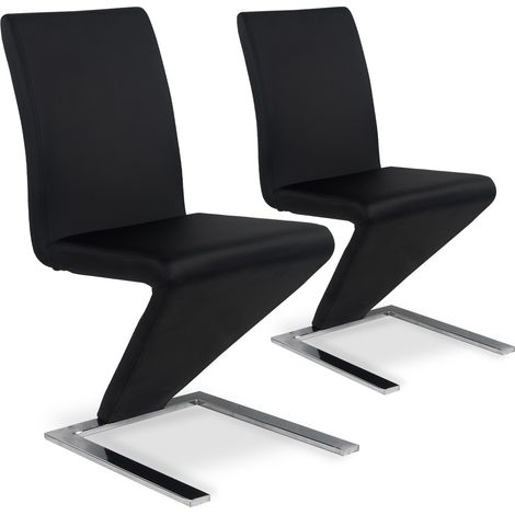 Lot de 2 chaises design Delano Noir (1/5)