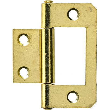 Hettich Lamellentürscharnier Stahl, vermessingt, 20 x 38 mm, 1 Stück Lamellentürscharnier