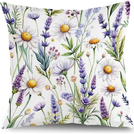 Housse de coussin jardin floral, décoration terrasse extérieur,45×45cm (1/5)