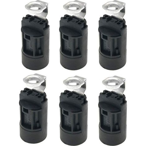 6pcs E14 Bougie Ampoule Titulaire Base de Lampe en Plastique Support de Douille de Lampe pour Fabrication de Lampes Lustre Restauration Lampe Projet de Finition (1/4)