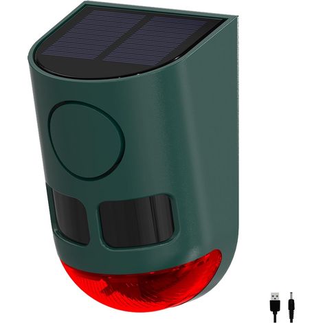 Alarme Solaire Extérieure avec Détecteur de Mouvement, Sirène 129dB, pour Jardin, Cour, Garage et Ferme (1/5)