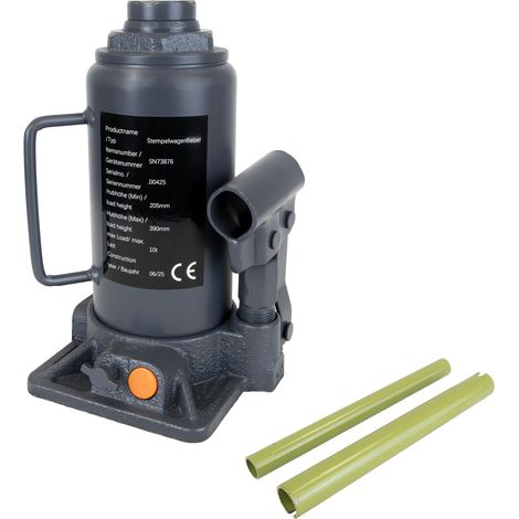Hydraulischer Stempelwagenheber 10 t Last 205 mm - 390 mm Hubhöhe (1/5)