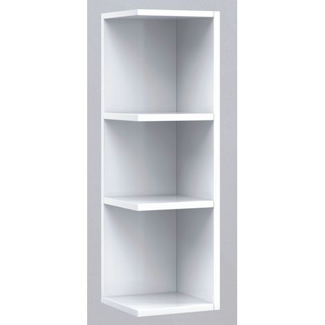 Pegane – Étagère murale d'angle blanche brillante 65 x 20 x 21 cm – Design moderne pour salle de bains – Montage facile en kit (1/2)