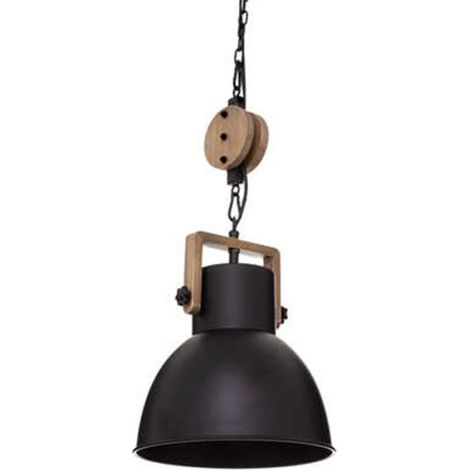 Lampe Suspension en Métal "Silas" 23cm Noir (1/4)