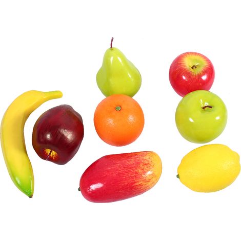 Lot de 8 fruits artificiels en plastique réaliste pour décoration cuisine, fête, maison, artisanat (1/5)