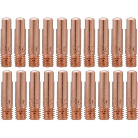 20-piece copper contact tips for MIG/MAG 15AK welding torch consumables (1.0 mm) (1/5)