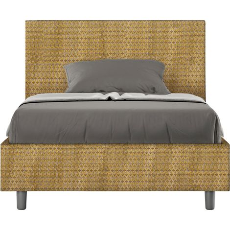 Letto 1 Piazza e Mezzo 120x200 cm con Rete e Contenitore Adele Labirinto 06 Giallo (1/5)