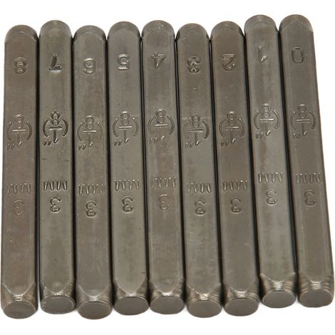 Ensemble de 9 tampons métalliques numérotés, en acier à haute teneur en carbone de 0,12 pouce, tampons métalliques polyvalents adaptés aux loisirs créatifs, à la bijouterie et au bricolage. (1/5)