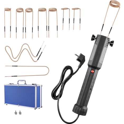 Décapiteur de vis par induction 1100W 230V, outil portatif de desserrage d'écrous rouillés, machine de chauffage mini pour réparation automobile, avec 10 bobines et coffret. (1/5)