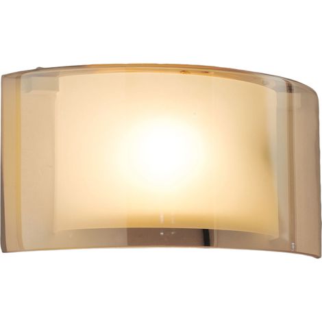 Applique Murale Alide 34 Cm Avec Structure En Métal Et Verre Ambré, Douille E27 40 W Ip20 - Design Élégant Et Moderne Pour Les Intérieurs (1/3)