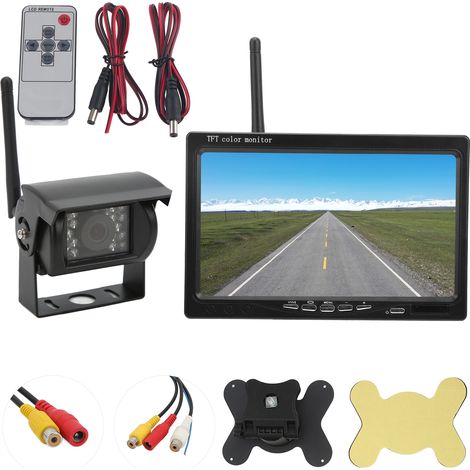 Système de caméra de recul pour véhicule, écran 7 pouces, vision nocturne infrarouge, étanchéité IP68 pour bus, camion, remorque. (1/4)