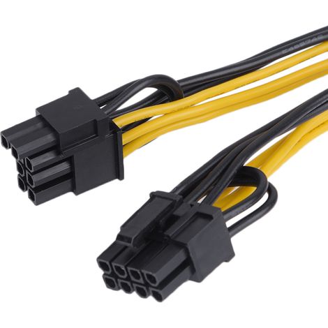 Câble d'alimentation PCI-E 6 broches vers double 8 broches (6+2) pour carte graphique (1/3)
