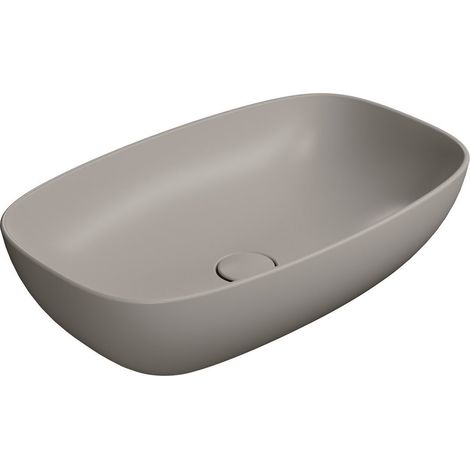 NUBES Lavabo en céramique sur plan 60x38cm, tortora mat (1/2)