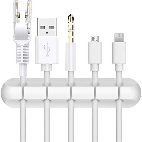 2pcs Blanc Pinces pour câbles Organisateur de gestion des câbles,câbles d'alimentation et câbles pour accessoires de charge,bureau et maison (1/5)
