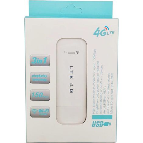 4G wireless internet card holder, LTE portable WIFI, USB dongle, wireless router, modem, car ufi -- u96-3 -- LTE -- White (1/3)