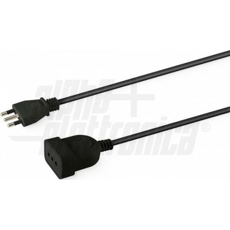 Alpha elettronica prolunga spina-pr. 10a 3x0.75 3 mt  nero 23-003b (1/3)