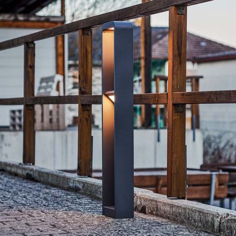 [NEUWERTIG] B-Ware Lindby Wegeleuchte Gartenleuchte Darko LED Pollerleuchte dunkelgrau 100cm IP54 (1/2)