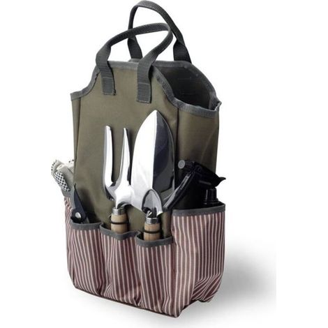 Large garden tool bag, garden tote, waterproof Oxford cloth gardening pouch, tool organizer (1/5)