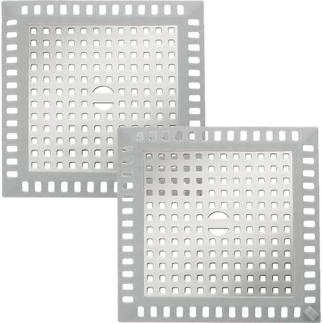 2 pièces Bouchon Evier Cuisine Carré,Protection de Drain,Filtre de Couverture de Drain de Baignoire,Couvercles de Drain de Douche avec Ventouse, pour Évier de Douche Baignoire,12.3 x 12.3 cm (1/5)