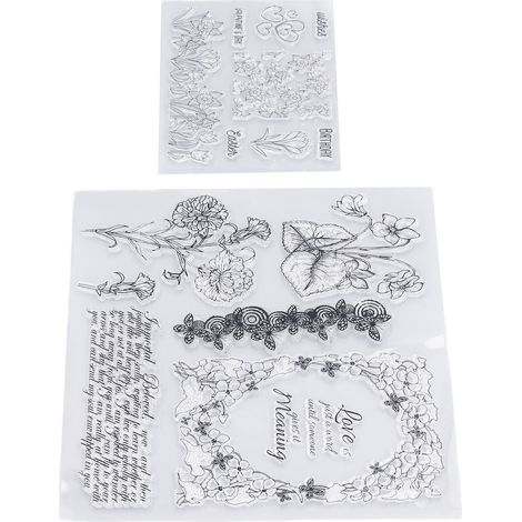 Ensemble de tampons transparents avec impressions nettes, réutilisables pour la création de motifs transparents DIY. (1/5)