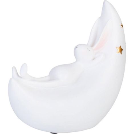 Lampe de table LED basse tension Lapin sur croissant de lune 190x190x80mm( )
