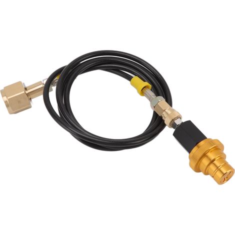 Kit de tuyau adaptateur pour machine à soda 1,5 m, tuyau adaptateur noir avec adaptateur rapide doré et adaptateur de remplissage de bouteille de CO2 W21.8 14 (1/5)