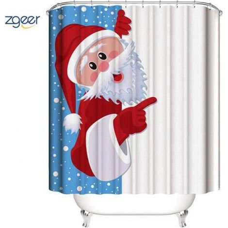 Rideaux de Douche - - Vilain Père Noël - Imperméable - 150x180 cm - Anti Moisissure (1/5)