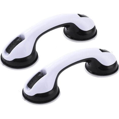 Barres d'appui de douche et de baignoire - Lot de 2 barres de 30 cm pour salle de bain avec fixation par ventouses robustes, barre d'équilibre et poignée de sécurité pour personnes âgées ou blessées.- (1/5)