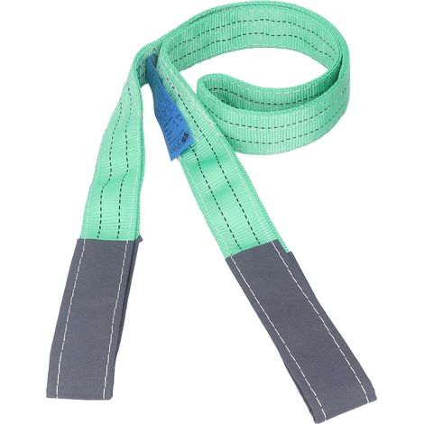 Corde de levage plate 2T avec boucle à double œillet, sangle de levage en polyester pour grue industrielle, 2 mètres (1/5)