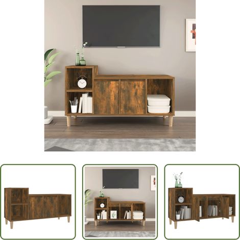 Holzwerkstoff - TV-Schrank Räuchereiche 100x35x55 cm Holzwerkstoff (1/5)