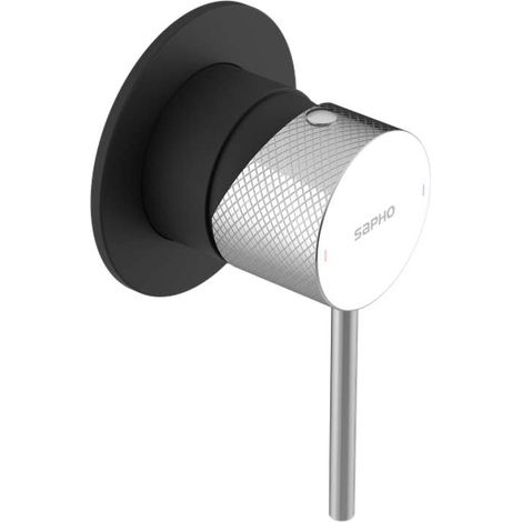 Sapho Ultrasan - Unterputz-Duscharmatur, mit Einbaukörper, matt schwarz/Chrom UT041VBC (1/2)