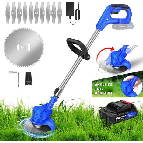 Tagliabordi senza fili leggero, batteria al litio, lunghezza regolabile, ideale per giardino e esterni.